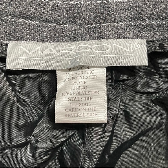 NWOT Marconi Women’s Wool Blend Grey & White Pinstriped Trousers 10p - Picture 3 of 4